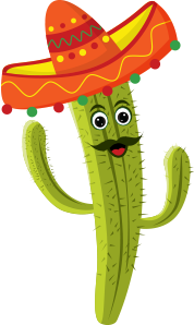 cactus man, cactus smiling with sombrero hat